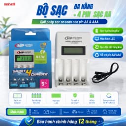 Bộ sạc đa năng + 4 pin sạc AA (NP-LCD004-4V)
