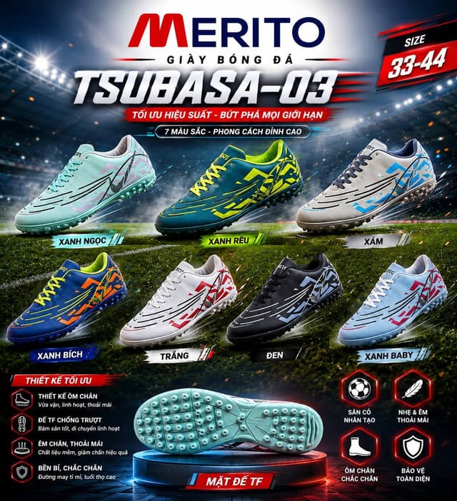 GIẦY ĐÁ BANH TSUBASA03 Đinh Nhỏ